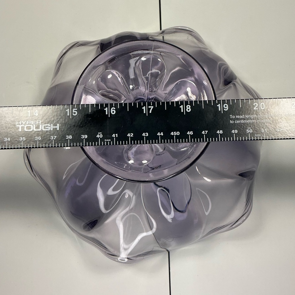 Viking Glass Epic 6 Petal Compote Pedestal Bowl, Amethyst/Purple - Picture 4 of 6